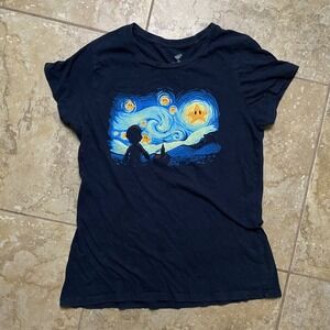 TeeFury‎ Mario Starry Night Graphic Tee Crew Neck Short Sleeve XXXL